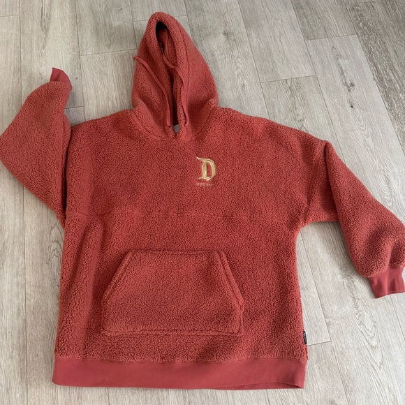 XXL Disney Spirit Jersey Sweater GOLD ROSE Sherpa Pullover Hoodie Disneyland - Picture 9 of 11